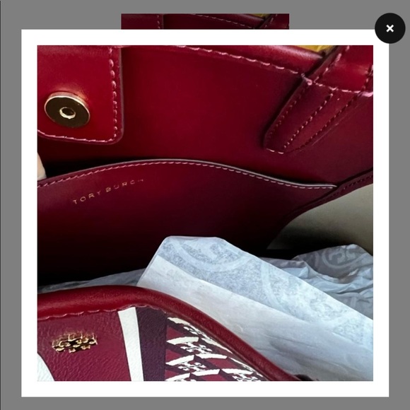 Tory Burch Red Geo Tote - Picture 3 of 6
